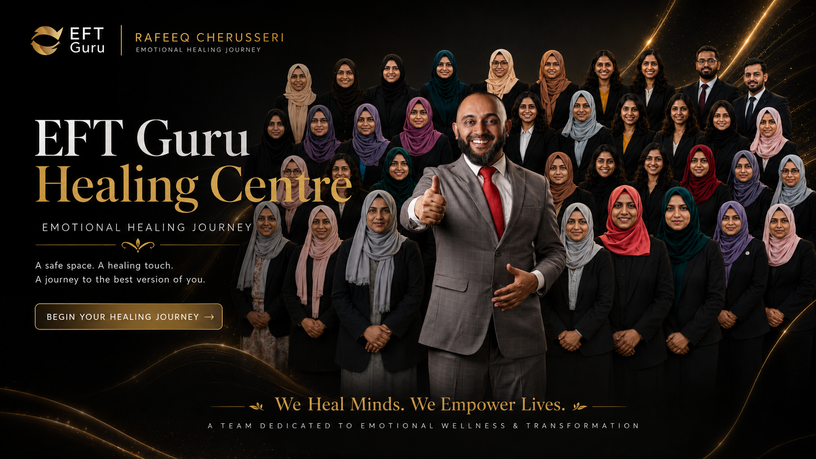 EFT Guru Healing Centre team with Rafeeq Cherusseri and qualified practitioners